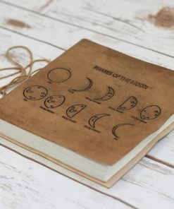 Soothi Square Size Moon Phases Embossed Leather Journal Journals