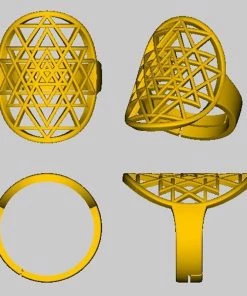 Bulldog Official Store Sri Yantra Ring - Adjustable Jewelry