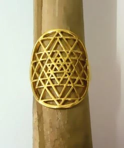 Bulldog Official Store Sri Yantra Ring - Adjustable Jewelry