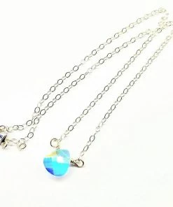 Lexi Butler Designs Sterling Silver Wire Wrapped Crystal Briolette Drop Necklace Jewelry