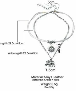 One Tribe Apparel Jewelry Sun & Silver Elephant Anklet
