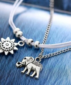 One Tribe Apparel Jewelry Sun & Silver Elephant Anklet