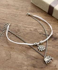 One Tribe Apparel Jewelry Sun & Silver Elephant Anklet