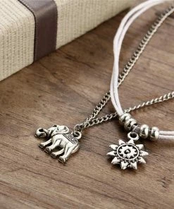 One Tribe Apparel Jewelry Sun & Silver Elephant Anklet
