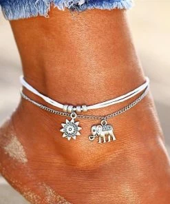 One Tribe Apparel Jewelry Sun & Silver Elephant Anklet