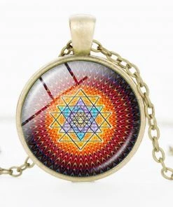 Suteyi Store Sacred Sri Yantra Pendant Necklace Jewelry