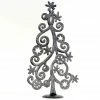 Croix Des Bouquets (H) Tabletop Christmas Tree With Stars And Snowflakes, Metal Art (14" X 7.5") (GC) Home