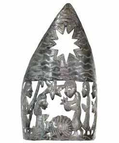 Croix Des Bouquets (H) Home Tabletop Nativity Scene With Candle Holder (13" X 7")