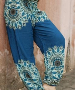 Napat Teal Blue Spirit Mandala Harem Pants