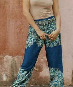 Napat Teal Blue Spirit Mandala Harem Pants