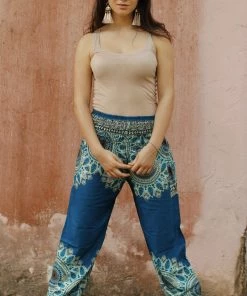Napat Teal Blue Spirit Mandala Harem Pants