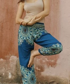 Napat Teal Blue Spirit Mandala Harem Pants