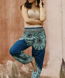 Napat Teal Blue Spirit Mandala Harem Pants