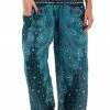 Napat Teal Plume Peacock Harem Pants