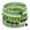 CFM Ten Turn Bead And Bone Bracelet Forest Greens (GC)