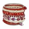 CFM Ten Turn Bead And Bone Bracelet - Red & White (GC)