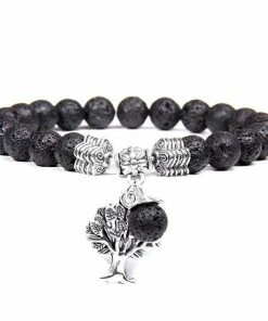 VinswetJewelry Store Textured Black Mala Beaded Bracelets