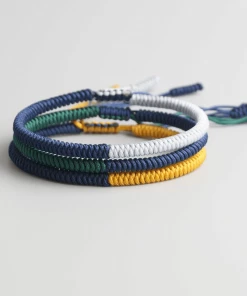 AMIU Handmade Store Jewelry Yellow, Green & White Tibetan Bracelet