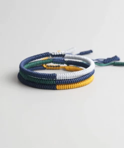 AMIU Handmade Store Jewelry Yellow, Green & White Tibetan Bracelet