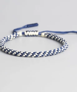 AMIU Handmade Store Blue & White Tibetan Buddhist Bracelet