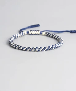 AMIU Handmade Store Blue & White Tibetan Buddhist Bracelet
