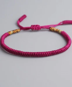 AMIU Handmade Store Red Maroon Luck Buddhist Bracelet Jewelry