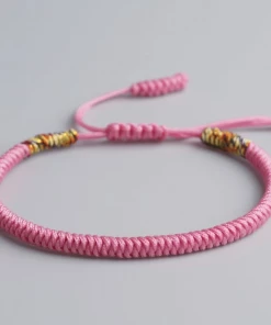 AMIU Handmade Store Pink Tibetan Buddhist Bracelet