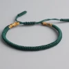 AMIU Handmade Store Green And Gold Tibetan Buddhist Bracelet Jewelry
