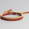 AMIU Handmade Store Jewelry Brown & Orange Woven Buddhist Bracelet
