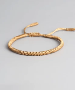 AMIU Handmade Store Jewelry Brown & Orange Woven Buddhist Bracelet