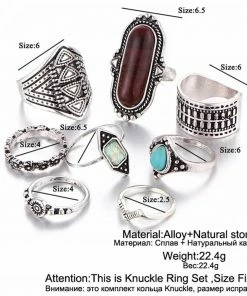 One Tribe Apparel Jewelry Tibetan Gypsy Turquoise & Black Ring Set