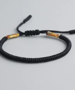 AMIU Handmade Store Jewelry Black & Gold Tibetan Buddhist Bracelets
