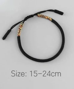 AMIU Handmade Store Jewelry Black & Gold Tibetan Buddhist Bracelets