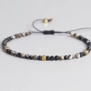 AMIU Handmade Store Gold & Black Chakra Crystal Bead Tibetan Bracelet