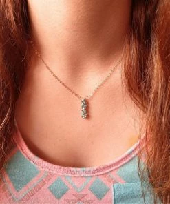 Lexi Butler Designs Tiny Super Sparkly Vertical Crystal Bar Necklace