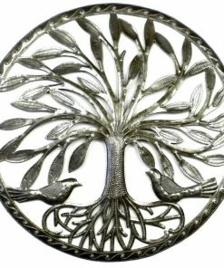 Croix Des Bouquets Tree Of Life With Two Birds Metal Wall Art (GC)