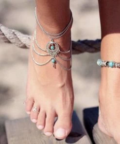 One Tribe Apparel Jewelry Turquoise Beads Bohemian Gypsy Anklet