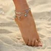 One Tribe Apparel Turquoise Beads With Infinity Charm Boho Anklet