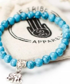 One Tribe Apparel Turquoise Blue Elephant Bracelet - Intelligence & Trust Jewelry