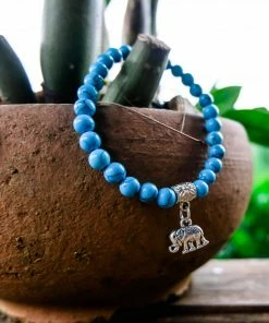 One Tribe Apparel Turquoise Blue Elephant Bracelet - Intelligence & Trust Jewelry