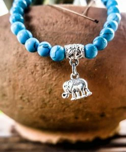 One Tribe Apparel Turquoise Blue Elephant Bracelet - Intelligence & Trust Jewelry