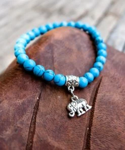 One Tribe Apparel Turquoise Blue Elephant Bracelet - Intelligence & Trust Jewelry