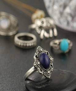 One Tribe Apparel Jewelry Turquoise Elephant Lover RIng Set