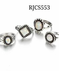 One Tribe Apparel Turquoise Travels Boho Ring Set