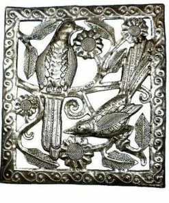Croix Des Bouquets Two Birds Metal Wall Art - 11 By 12 Inches (GC)