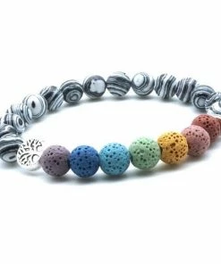 MICHAEL KENDRA Official Store Black & White 7Chakra Bracelet