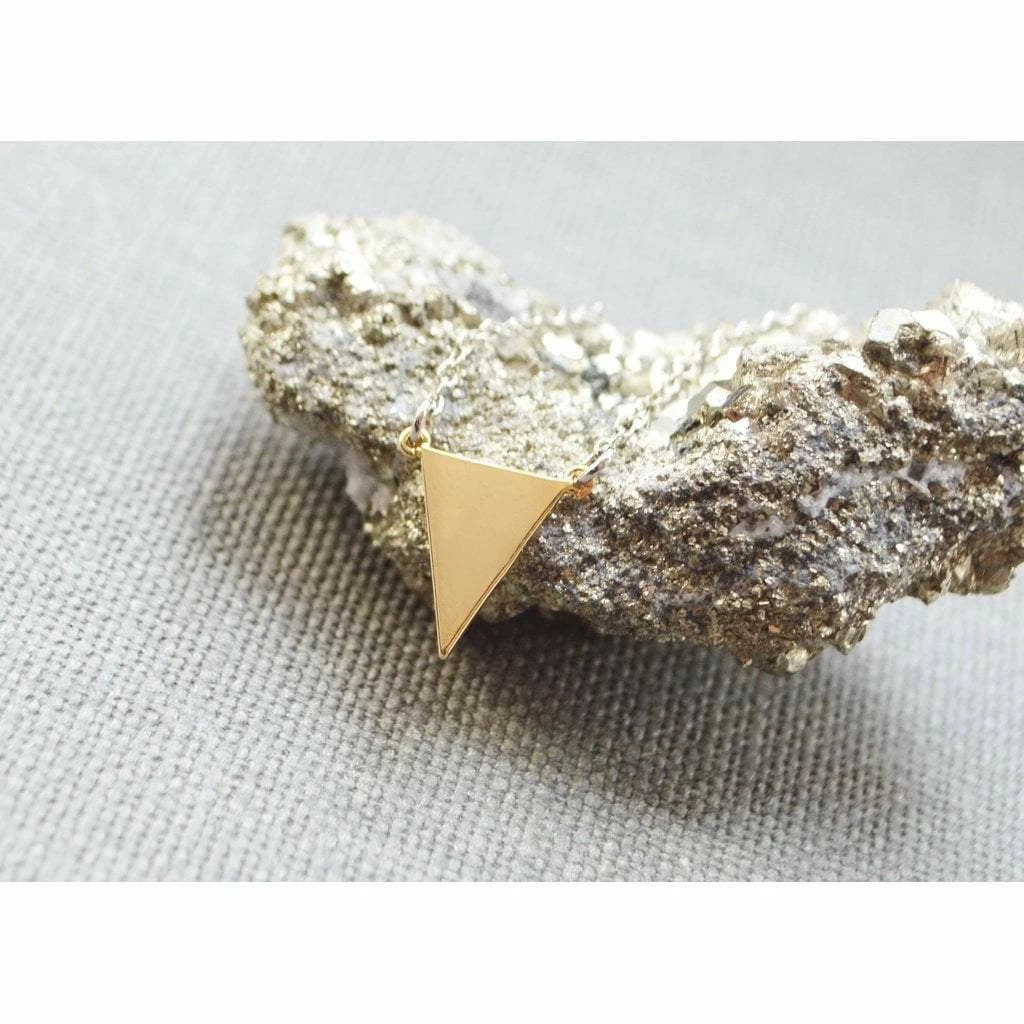 BellaJoo Jewelry Two Tone Triangle Necklace 3 BellaJoo Jewelry Two Tone Triangle Necklace