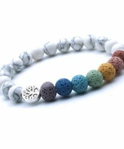 MICHAEL KENDRA Official Store Boho Clothing White 7chakra Bracelet