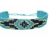 AMIU Handmade Store Two- Toned Blue & Black Vintage Beads Rope Bracelet