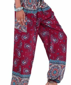 Napat Valencia Red Paisley Mandala Pants